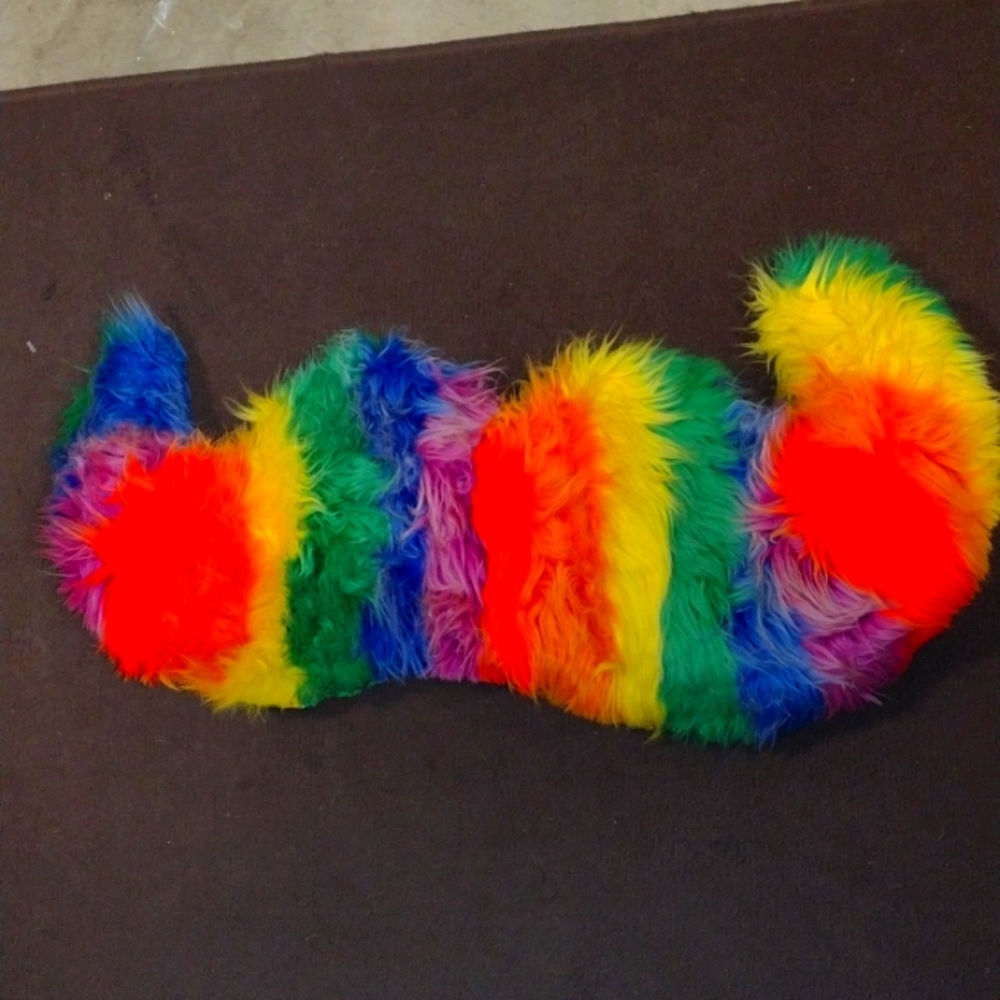 Furry rainbow mustache for your car/truck